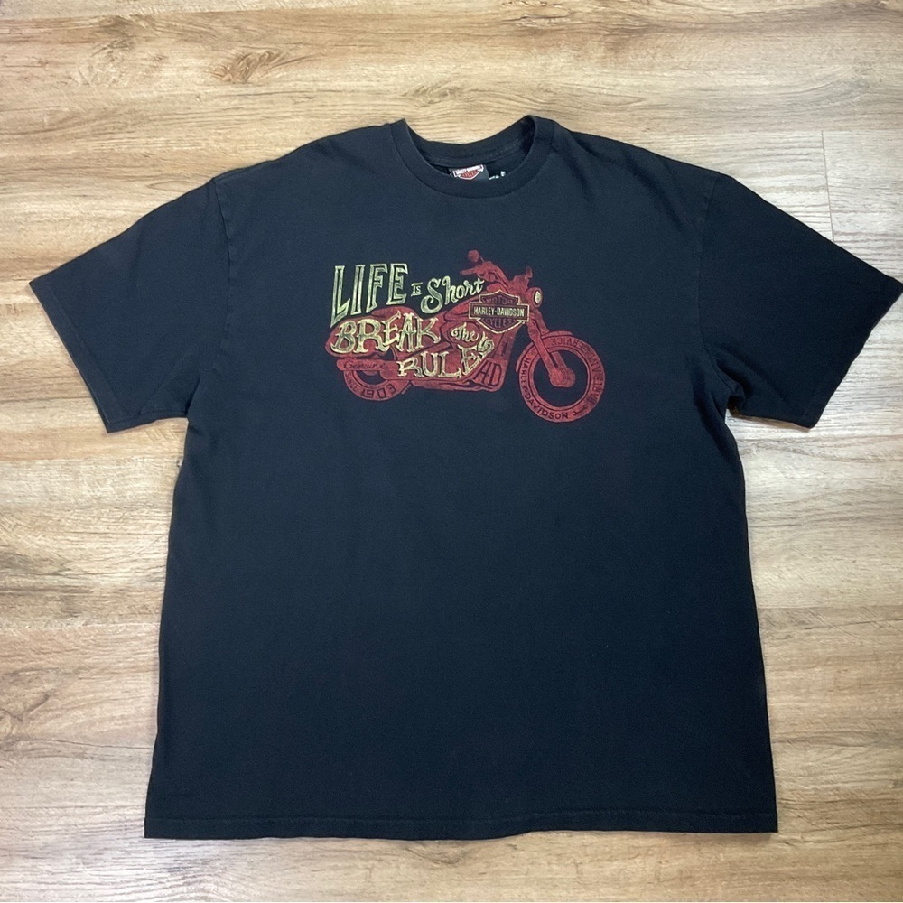 Harley Davidson Shirt Size 2XL Life Is Short Break The Rules Myrtle Beach Black
